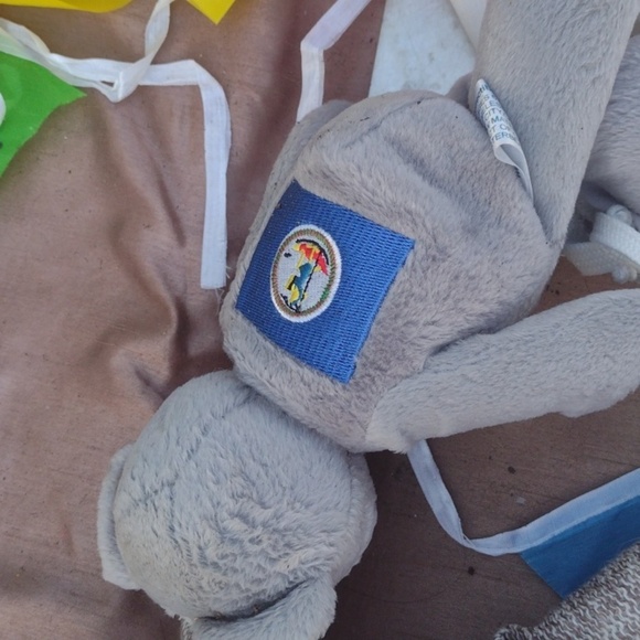 Striped Sock Monkey and Gray Teddy Bear Set NWT - Picture 4 of 6